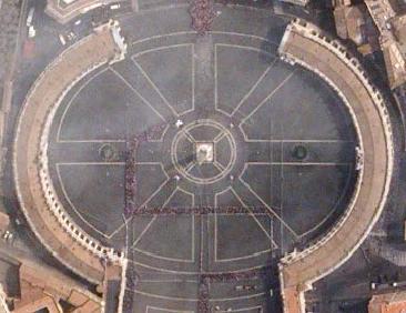Lapangan Santo Petrus (Saint Peter Square) di depan Basilika Santo Petrus, Vatikan